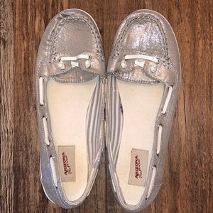 Silver flat shoes